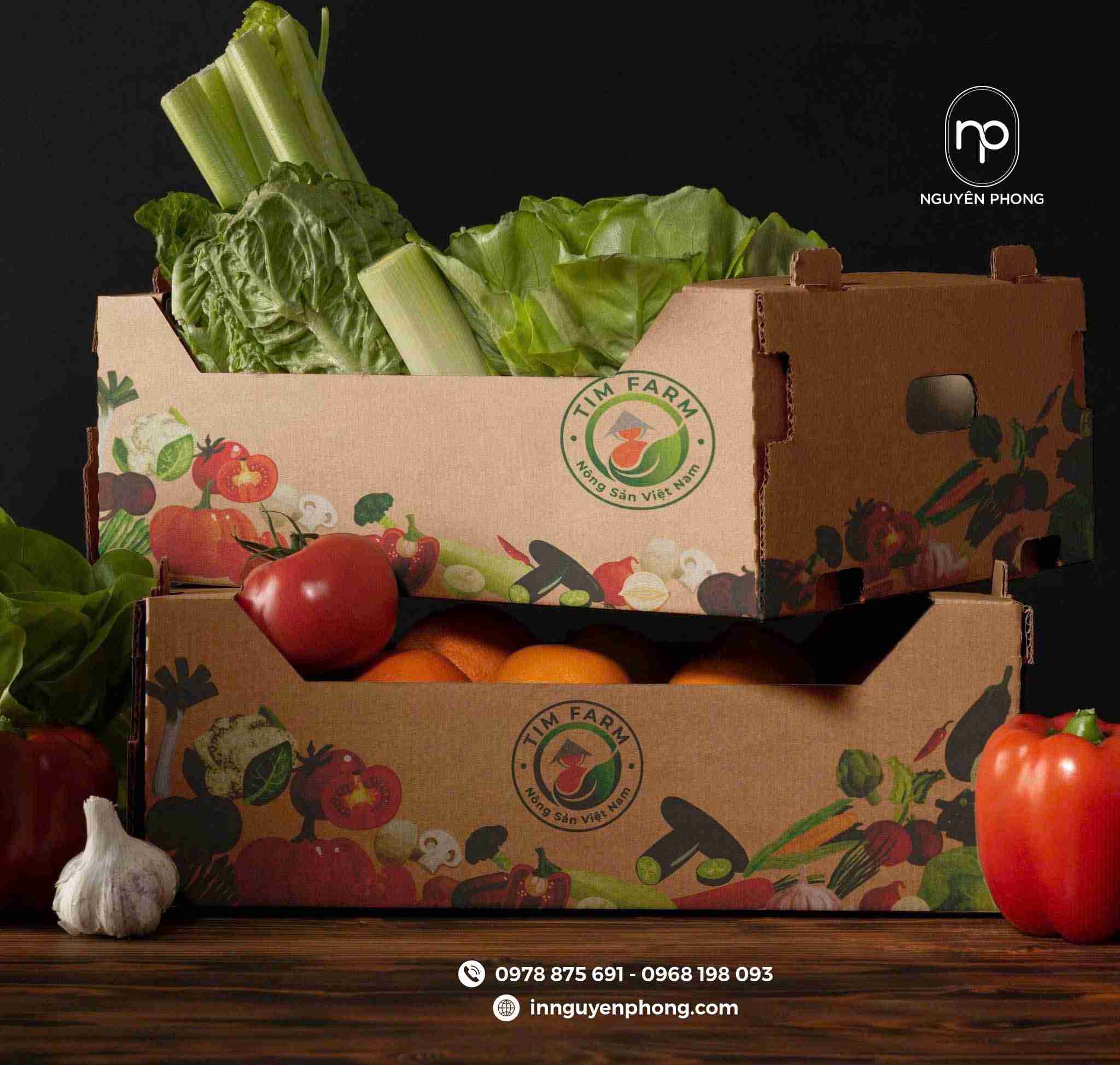 thùng carton dựng trái cây